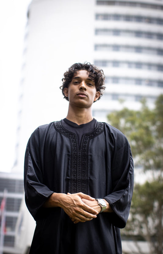 MOROCCAN THOBE - BLACK